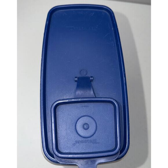 Vintage Tupperware Super Cereal Keeper Blue Flip Top Large Airtight Seal #1588-2 - Picture 5 of 5